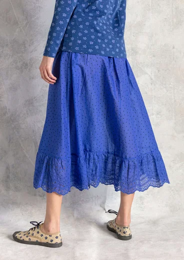 “Pytte” woven organic cotton underskirt - dark sky blue/patterned
