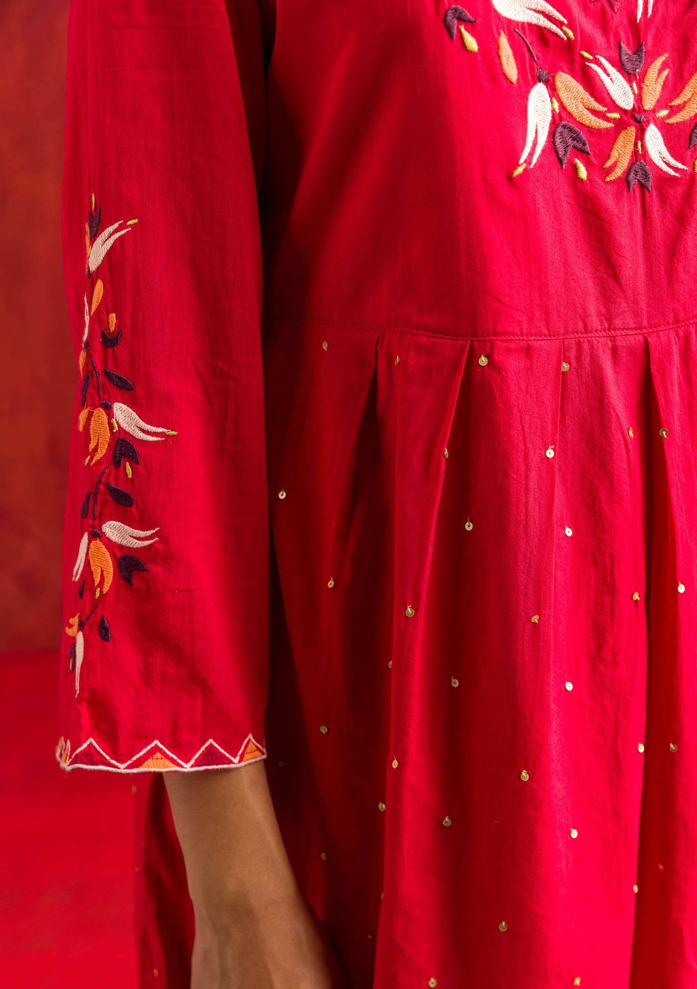 Kleid „Volcano“ aus Öko-Baumwollgewebe klarrot thumbnail