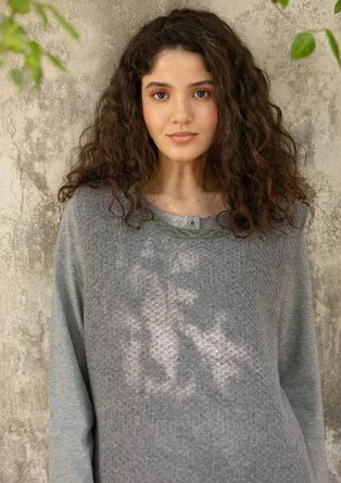 “Helena” knitted slipover in a lambswool blend - graphite/melange