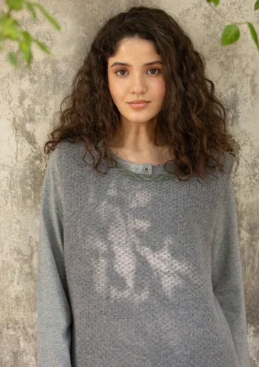 “Helena” knitted slipover in a lambswool blend - graphite/melange