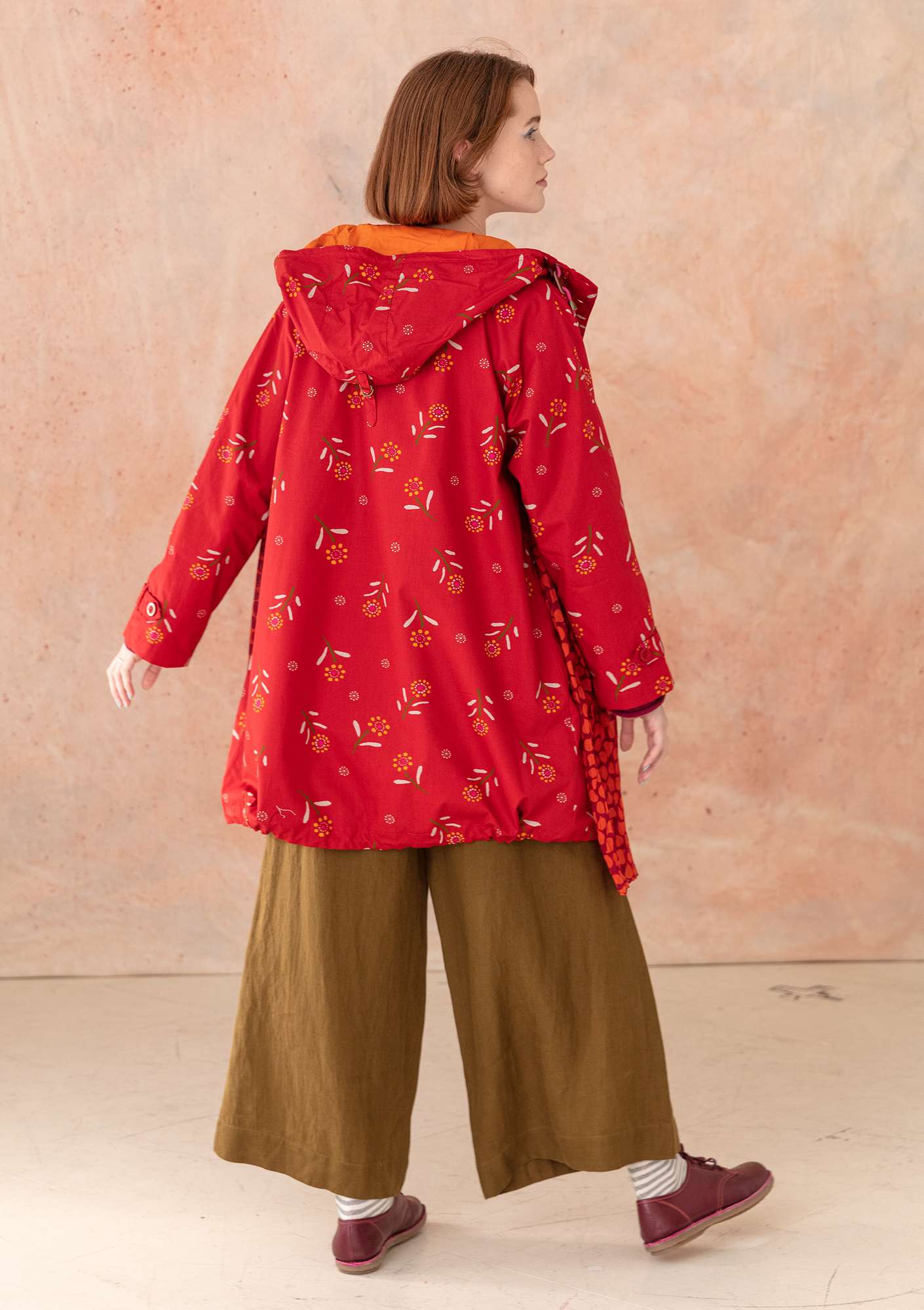 Parka  Chai  en coton biologique  rouge perroquet thumbnail