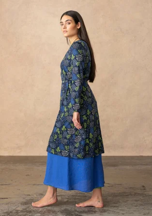 Robe "Krysantemum" en jersey de coton biologique/modal - indigo foncé