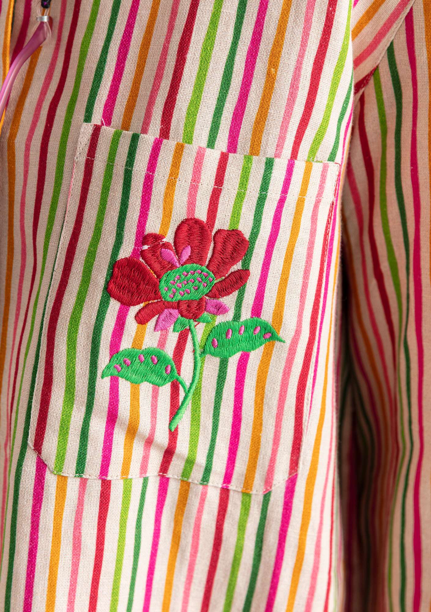 Overhemdblouse  Farmer  van biologisch katoen/linnen multicolour thumbnail