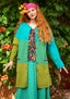 Knit coat in felted wool oriental green thumbnail