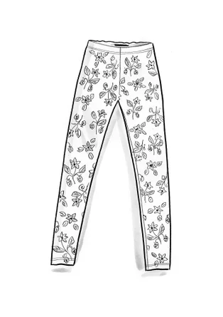 Geblümte Leggings „Idun“ aus Lyocell/Elasthan - nebelblau