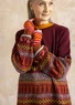 Gemusterter Pullover „Harsprång“ aus Lammwolle/Recycling-Wollgemisch (aubergine XL)