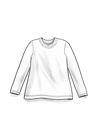 Long-sleeve mock neck top in organic cotton jersey - lion