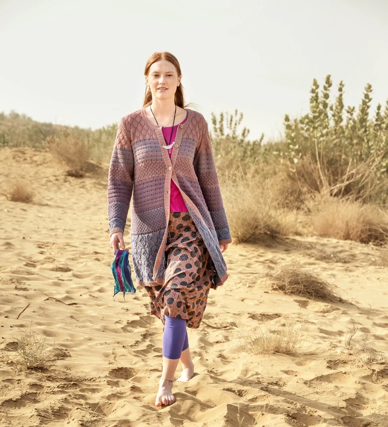 “Chloe” long cardigan in recycled cotton