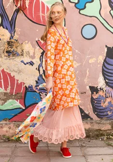 “Canvas” jersey tunic in lyocell/spandex - physalis