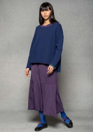 “Pytte” jersey skirt made of organic cotton/modal/elastane - blackberry/print