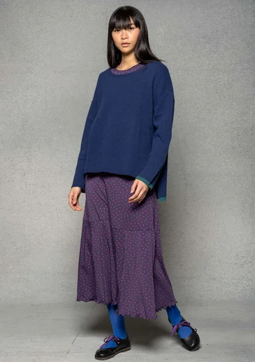 “Pytte” jersey skirt made of organic cotton/modal/elastane - blackberry/print