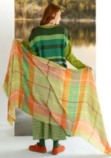 “Evania” woven wool scarf - avocado