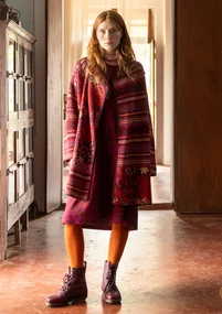 Gilet croisé "Augusta" en laine mélangée - aubergine