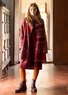 Gilet croisé "Augusta" en laine mélangée (aubergine L)