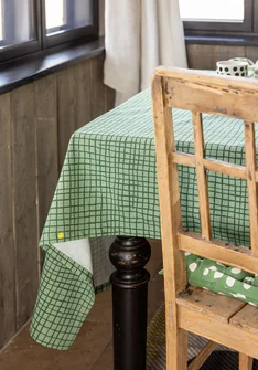 “Joy” organic cotton tablecloth - seaweed