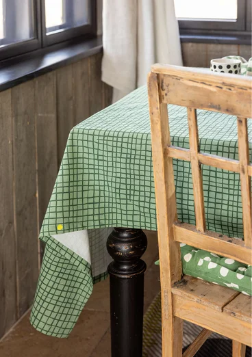 “Joy” organic cotton tablecloth - seaweed