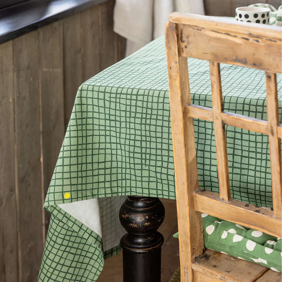 “Joy” organic cotton tablecloth - seaweed