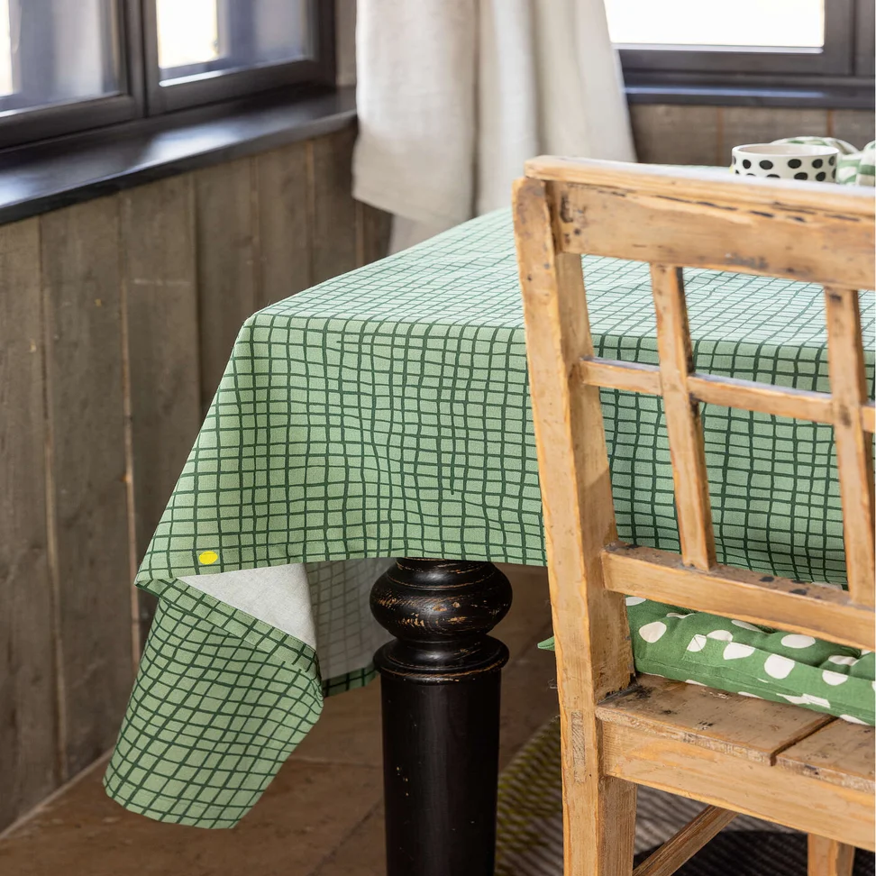 Tischdecke „Joy  “ aus Bio-Baumwolle - seegras