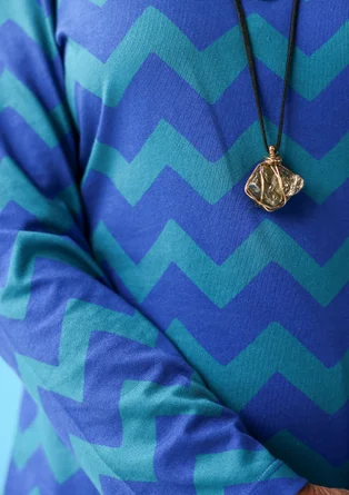 “Aina” jersey top in organic cotton/modal - sapphire blue/turquoise