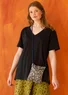 Tricot top van biologisch katoen (zwart S)