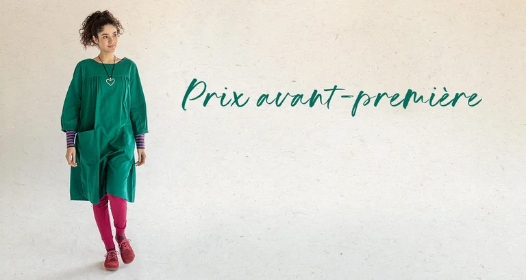 Prix avant-première sur la jolie robe Benedita en coton biologique*. 