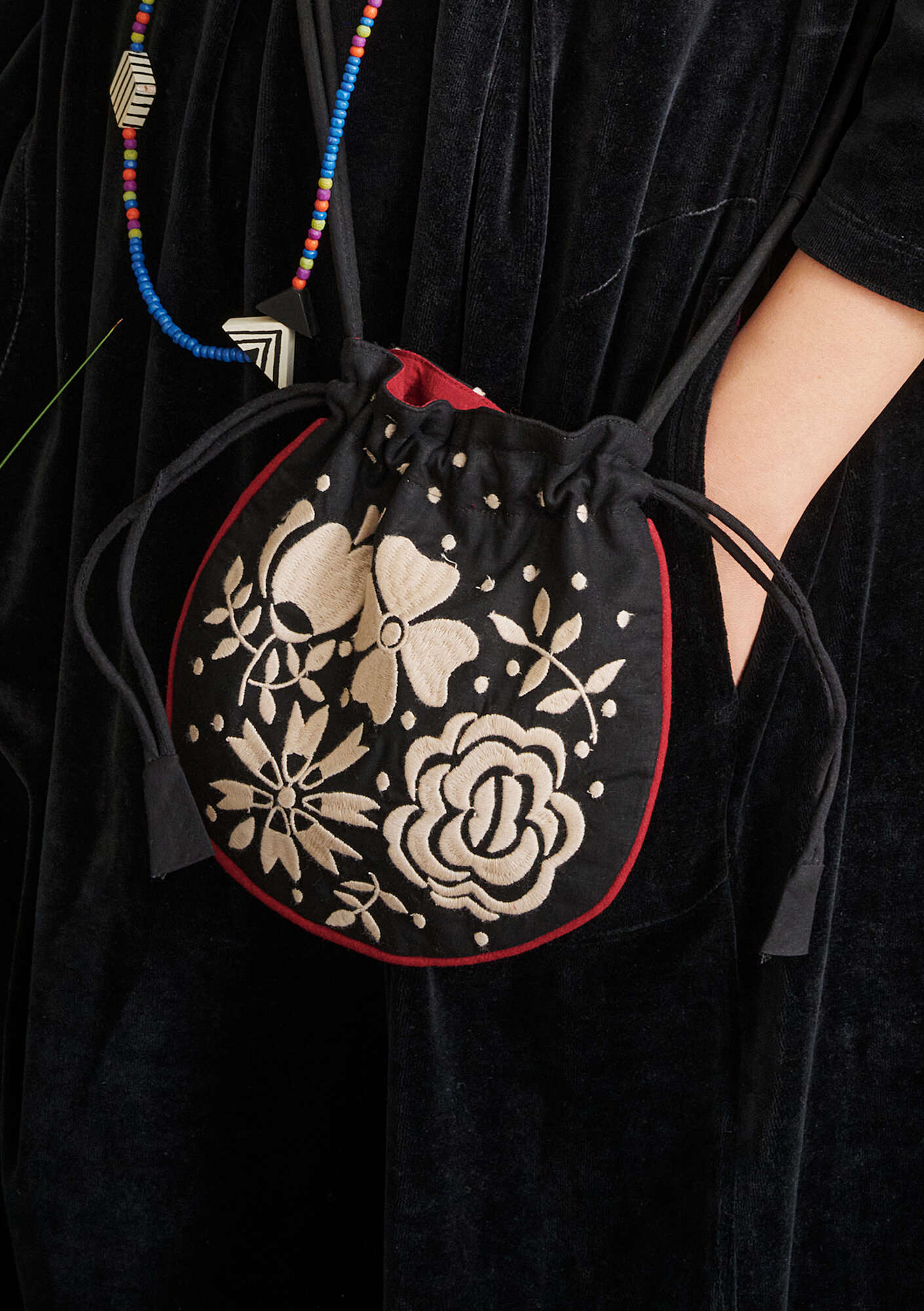 “Leksand” purse in organic cotton black