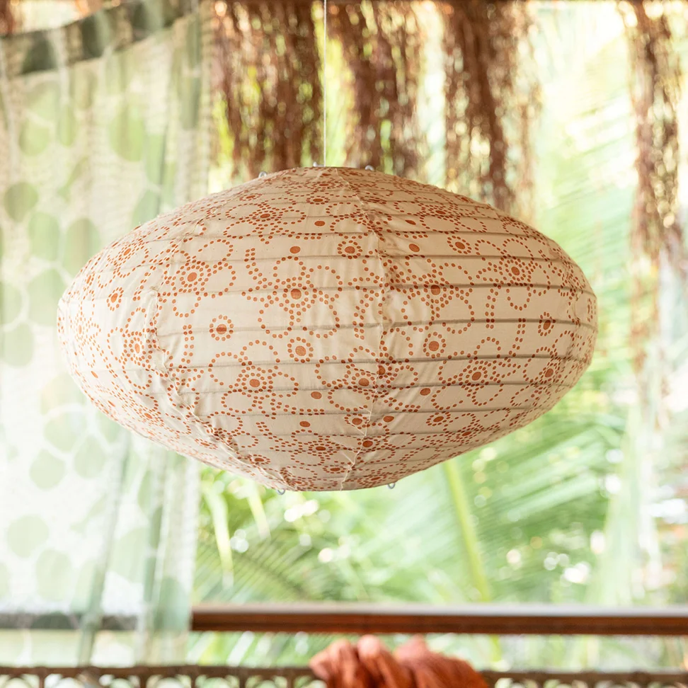 “Peru” organic cotton lampshade - almond milk