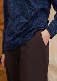 Solid-colour, organic cotton/elastane jersey yoga trousers - dark0SP0aubergine