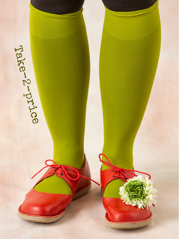 Solid-colour knee-highs in recycled polyamide