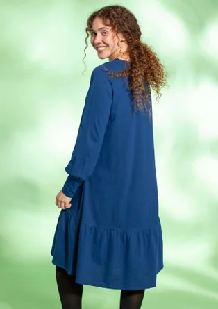 Robe en jersey de coton biologique/lin - bleu indigo