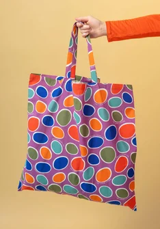 Organic cotton fabric tote bag L - multicoloured
