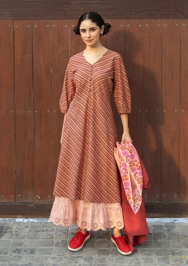 “Eka” woven organic cotton dress - burgundy
