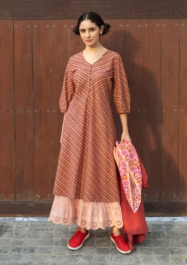 “Eka” woven organic cotton dress - burgundy