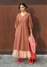 “Eka” woven organic cotton dress - burgundy