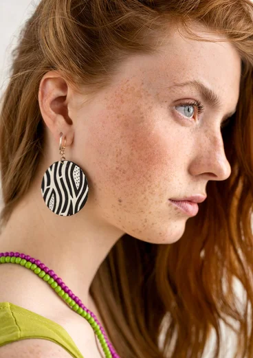 Boucles d’oreilles "Botswana" en bois - vanille