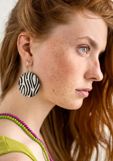 Boucles d’oreilles "Botswana" en bois - vanille