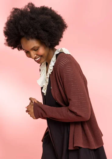 Organic/recycled cotton cardigan - beetroot