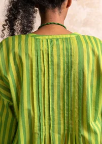 Kleid „Serafina“ aus Öko-Baumwollgewebe - waldgrün-gemustert