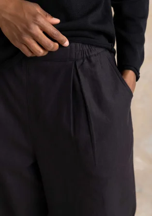 Webhose „Esme“ aus Baumwolle/Leinen - schwarz
