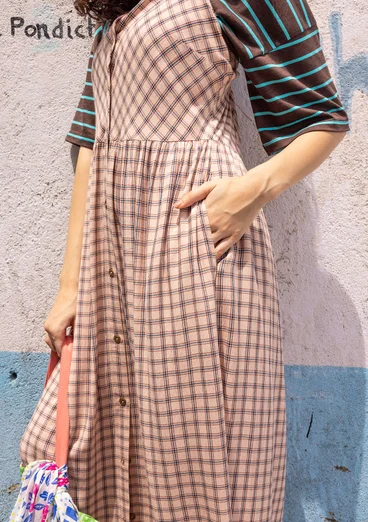 “Juliette” woven viscose sleeveless dress - light peach