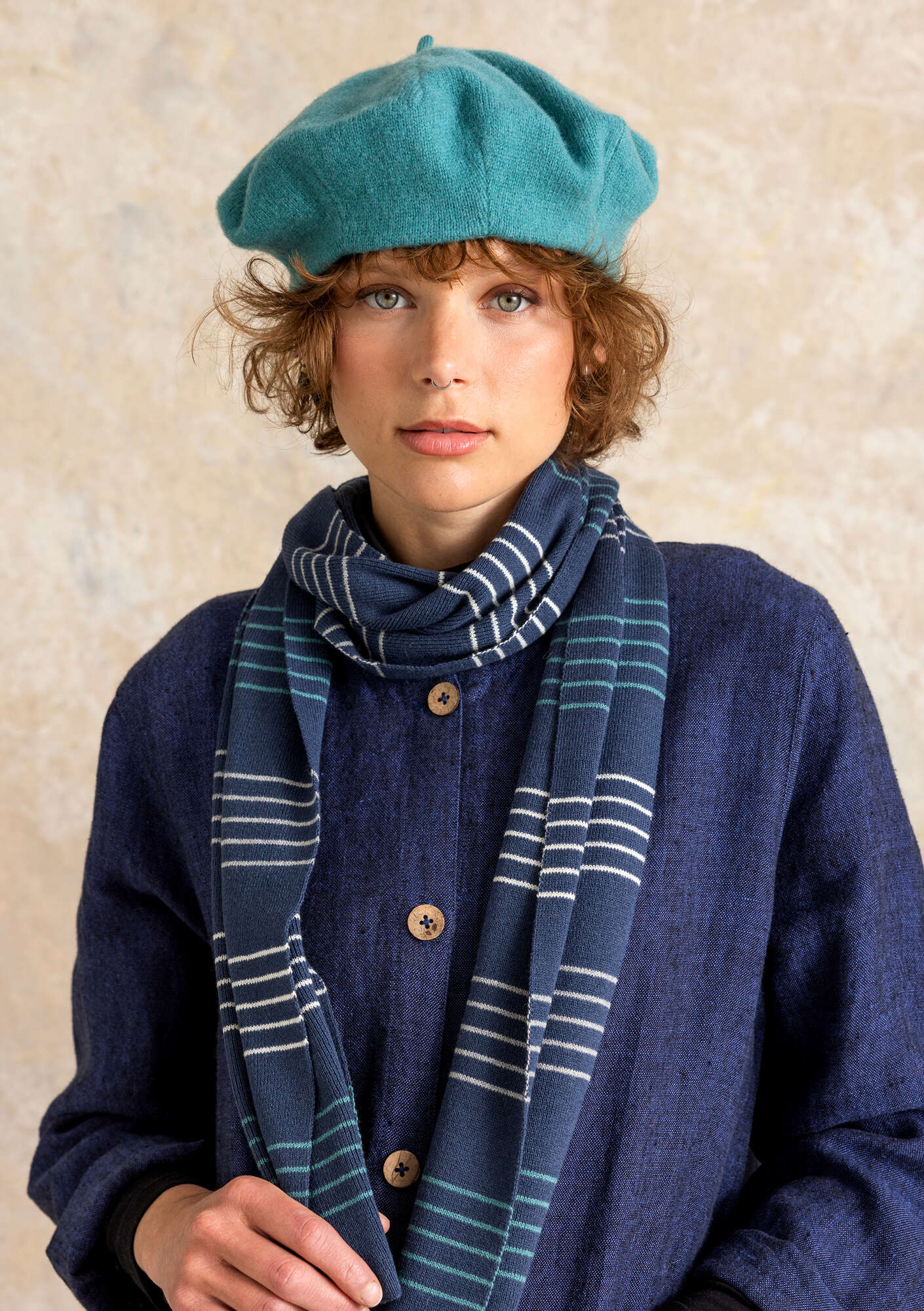Knit beret in a felted lambswool blend gudrunsjoden.com display picture 1