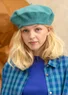 Knitted and felted lambswool blend beret (aqua green One Size)