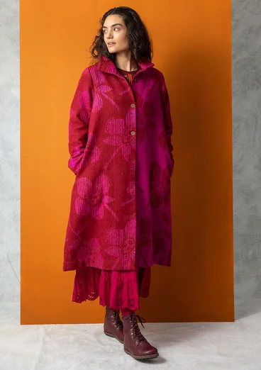 Manteau "Marabel" en tissu de laine/polyester - grenade