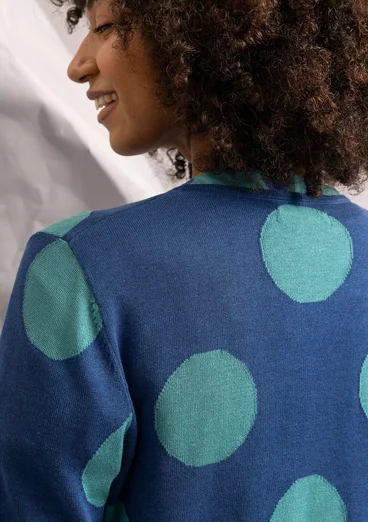 Cardigan "Ina" i økologisk bomuld/lyocell - indigoblå