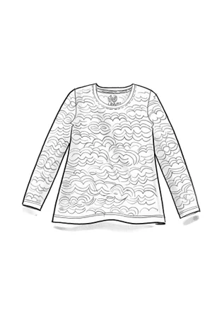 “Mona” organic cotton/elastane jersey top - red cabbage