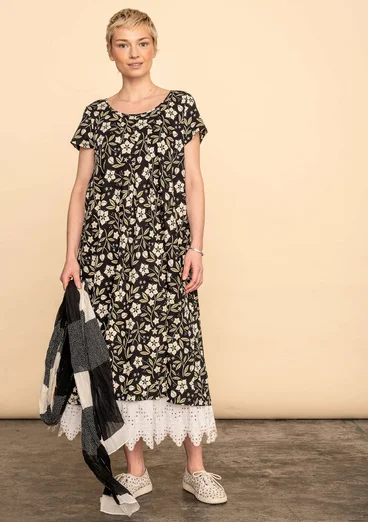 Robe "Primrose" en jersey de coton biologique - cassis noir