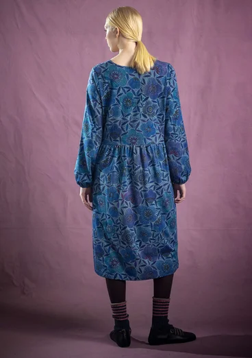 Gemustertes Kleid „Ada“ aus Bio-Baumwolle/Modal - indigo