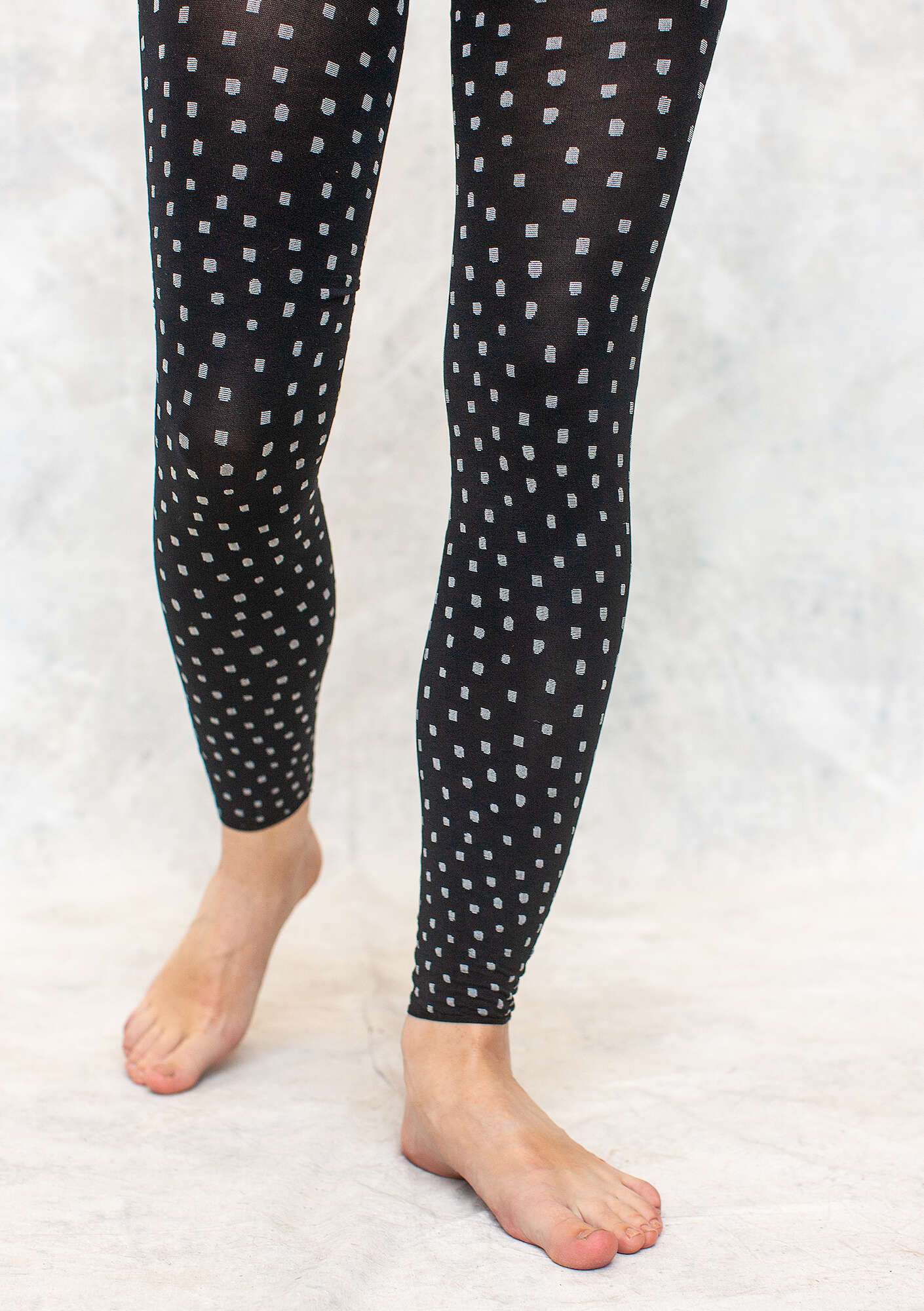 “Tilde” jacquard-patterned leggings in recycled nylon black thumbnail