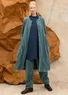 Helkneppet velurkjole i økologisk bomull / resirkulert polyester (tea tree L)