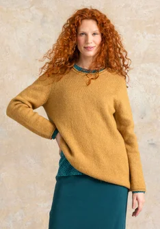 Pull duveteux en alpaga mélangé - ocre/chiné